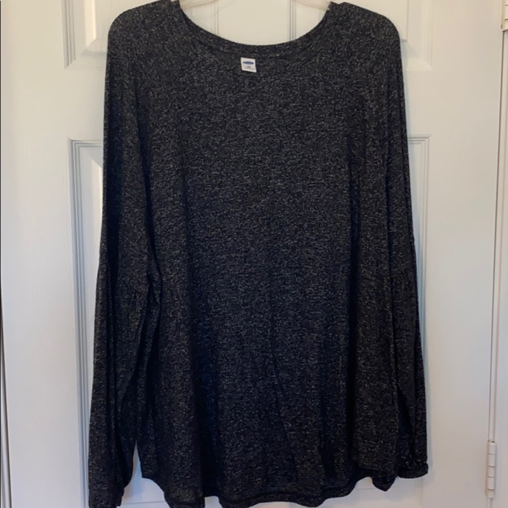 Bubble sleeve thin black sweater